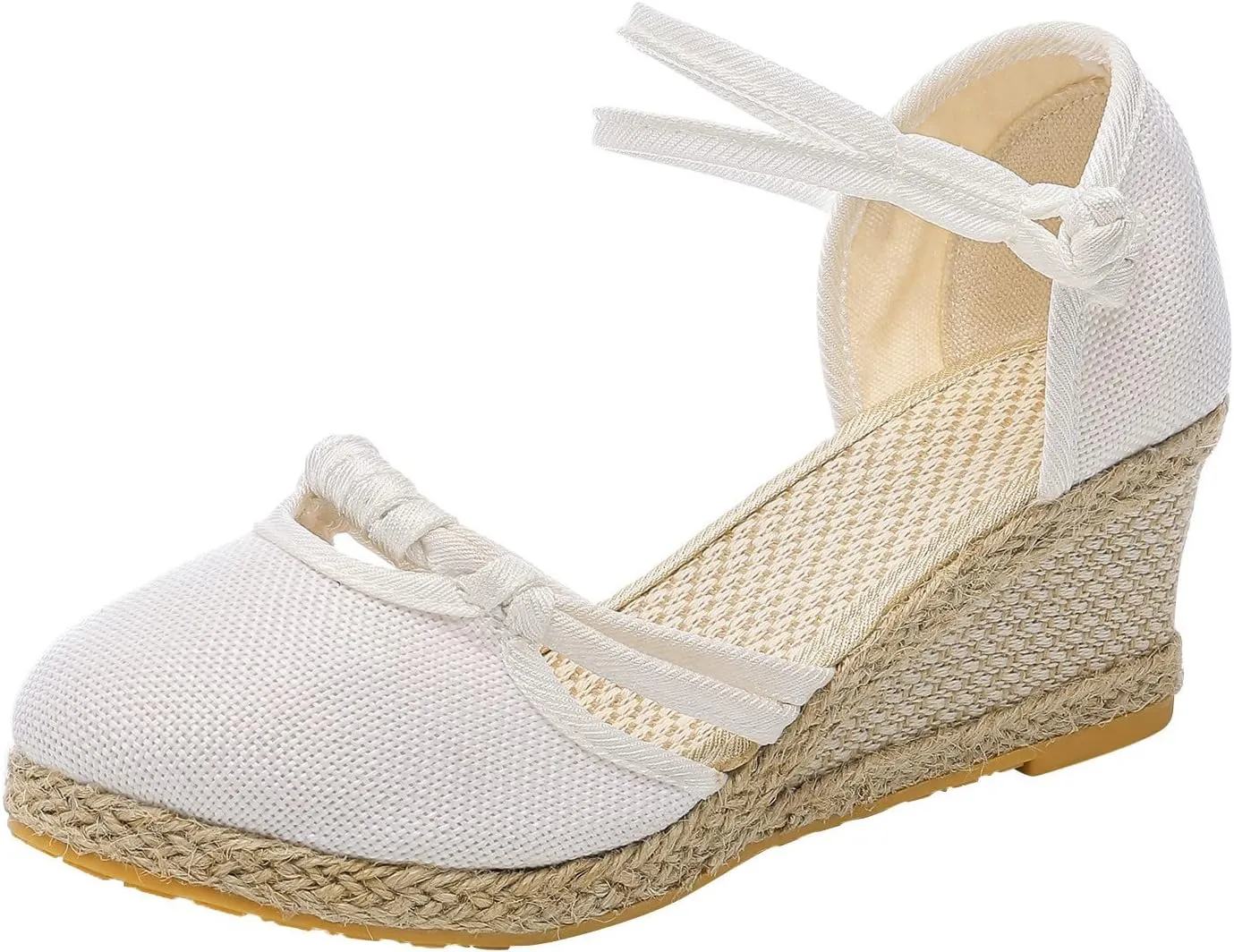 Wedge Sandals for Women Platform Espadrille Strappy Casual Heeled Sandal Comfortable with Closed Toe and Ankle Strap High Heel Wedges for Women Summer Shoes