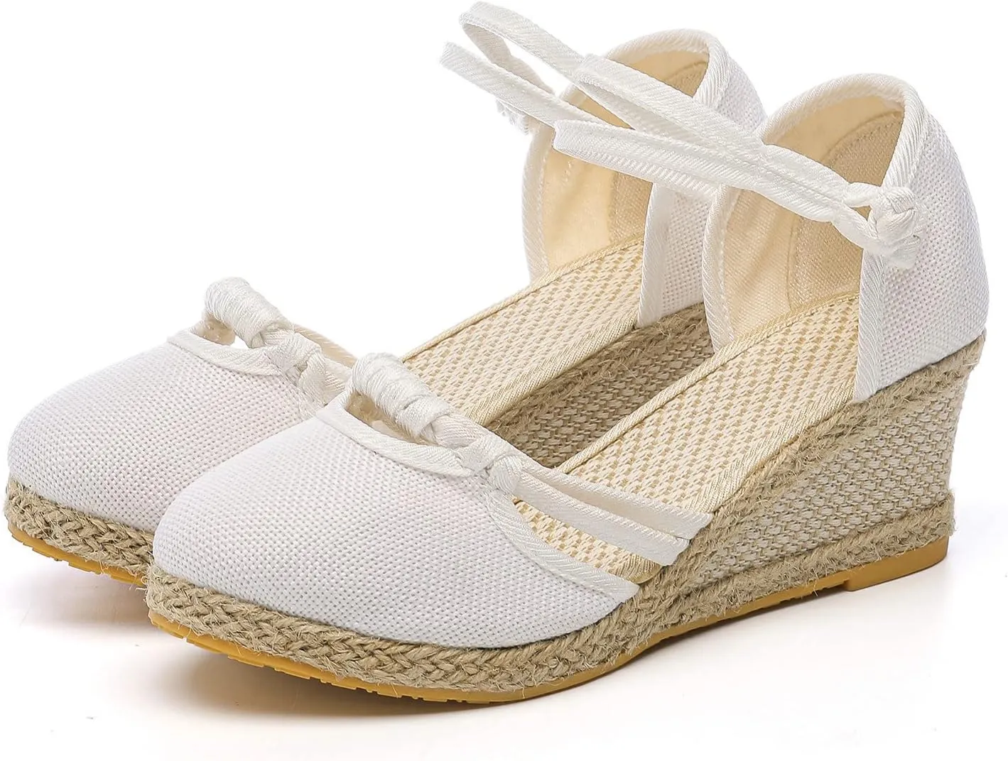 Wedge Sandals for Women Platform Espadrille Strappy Casual Heeled Sandal Comfortable with Closed Toe and Ankle Strap High Heel Wedges for Women Summer Shoes