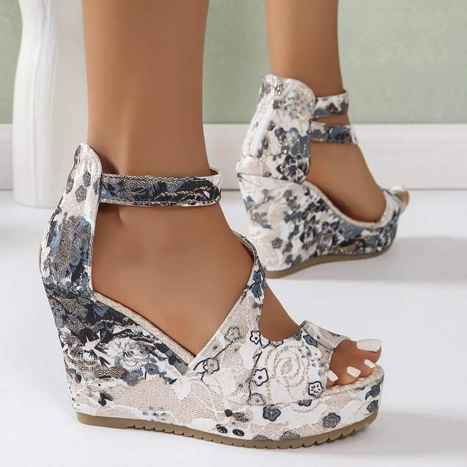 Wedges for Women Breathable Open Toe Wedges Sandals Summer Sandals Wedge Sandals for Women