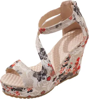 Wedges for Women Breathable Open Toe Wedges Sandals Summer Sandals Wedge Sandals for Women