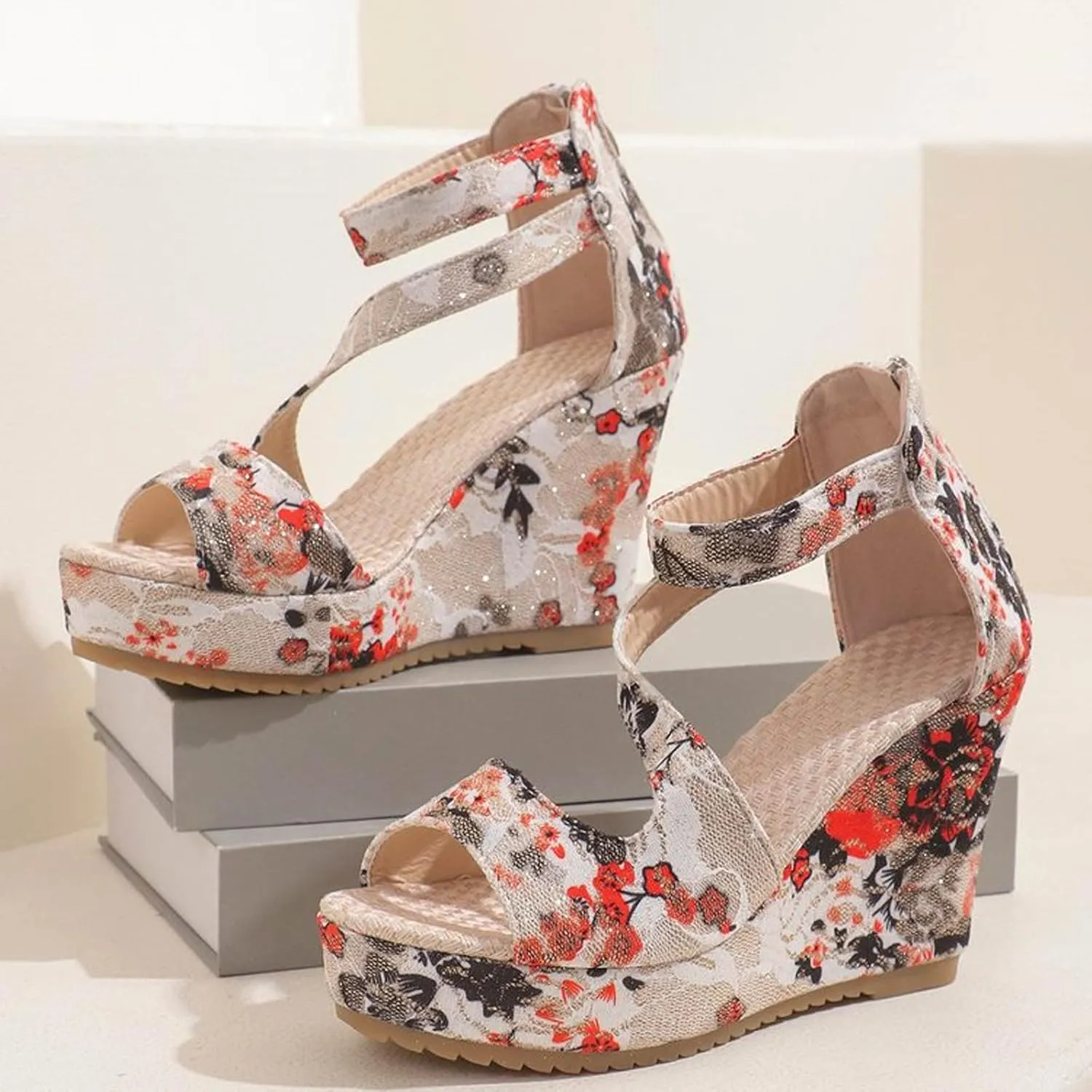 Wedges for Women Breathable Open Toe Wedges Sandals Summer Sandals Wedge Sandals for Women