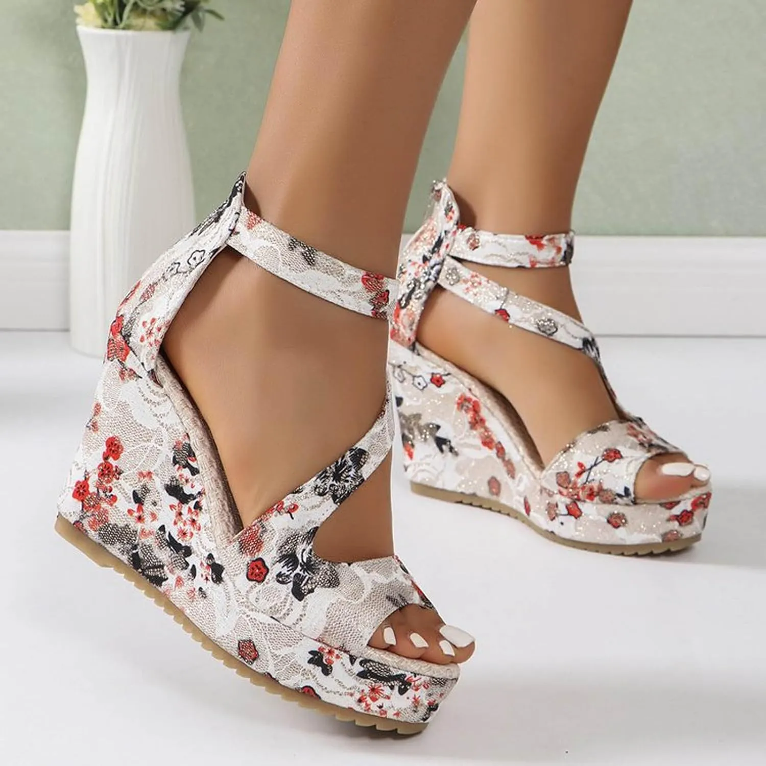 Wedges for Women Breathable Open Toe Wedges Sandals Summer Sandals Wedge Sandals for Women