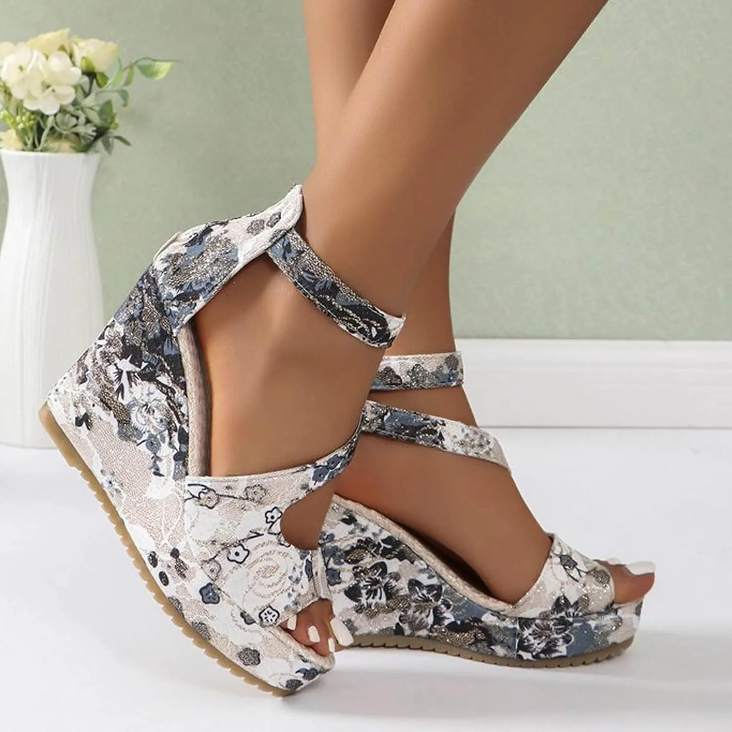 Wedges for Women Breathable Open Toe Wedges Sandals Summer Sandals Wedge Sandals for Women