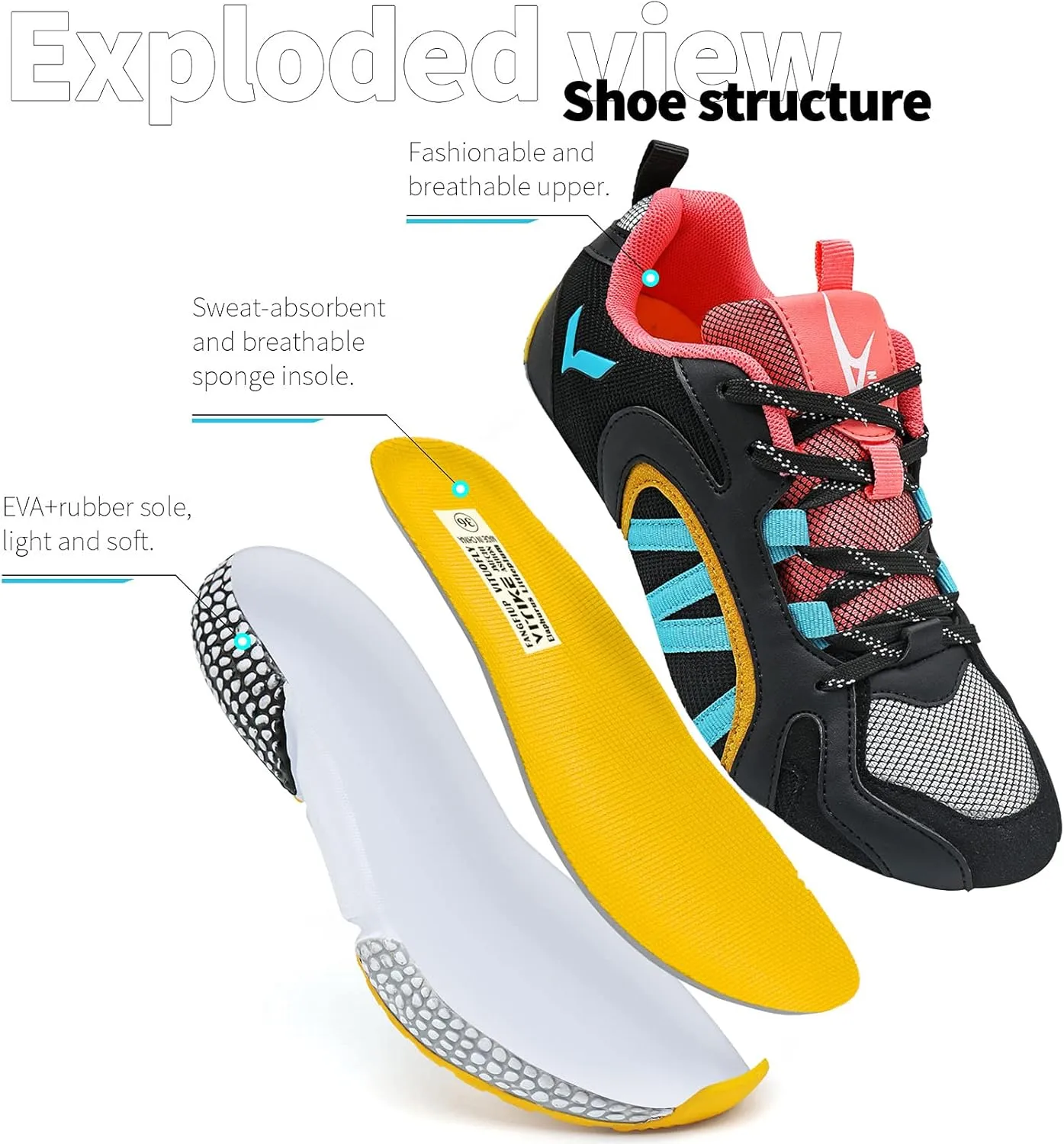 WETIKE Boy's Shoes Mesh Slip on Lightweight Running Sneakers
