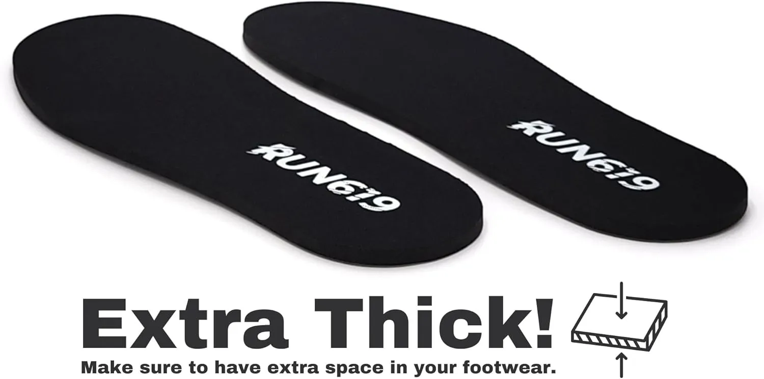 Wide Run 619 Shoe Insoles - Zero Drop Profile, Traditional Shape, Foot Forming, Wide Width - Thick, Firm, Flat Shoe Inserts - Men's 11-12