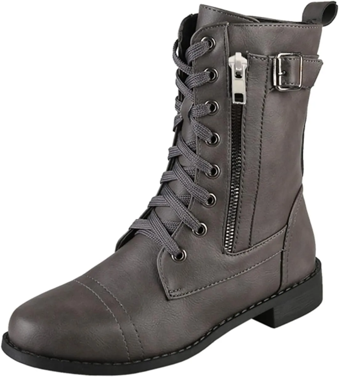 Women Bootie Mid Calf Fashion Dressy Boots for Women Solid Color Side Zipper Low and Square Heels Mid Calf Boots