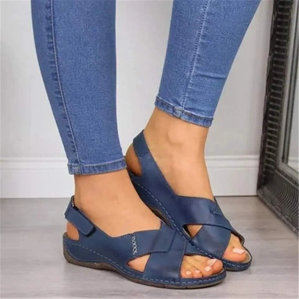 Women Casual Summer Daily Comfy Criss-Cross Wedge Sandals