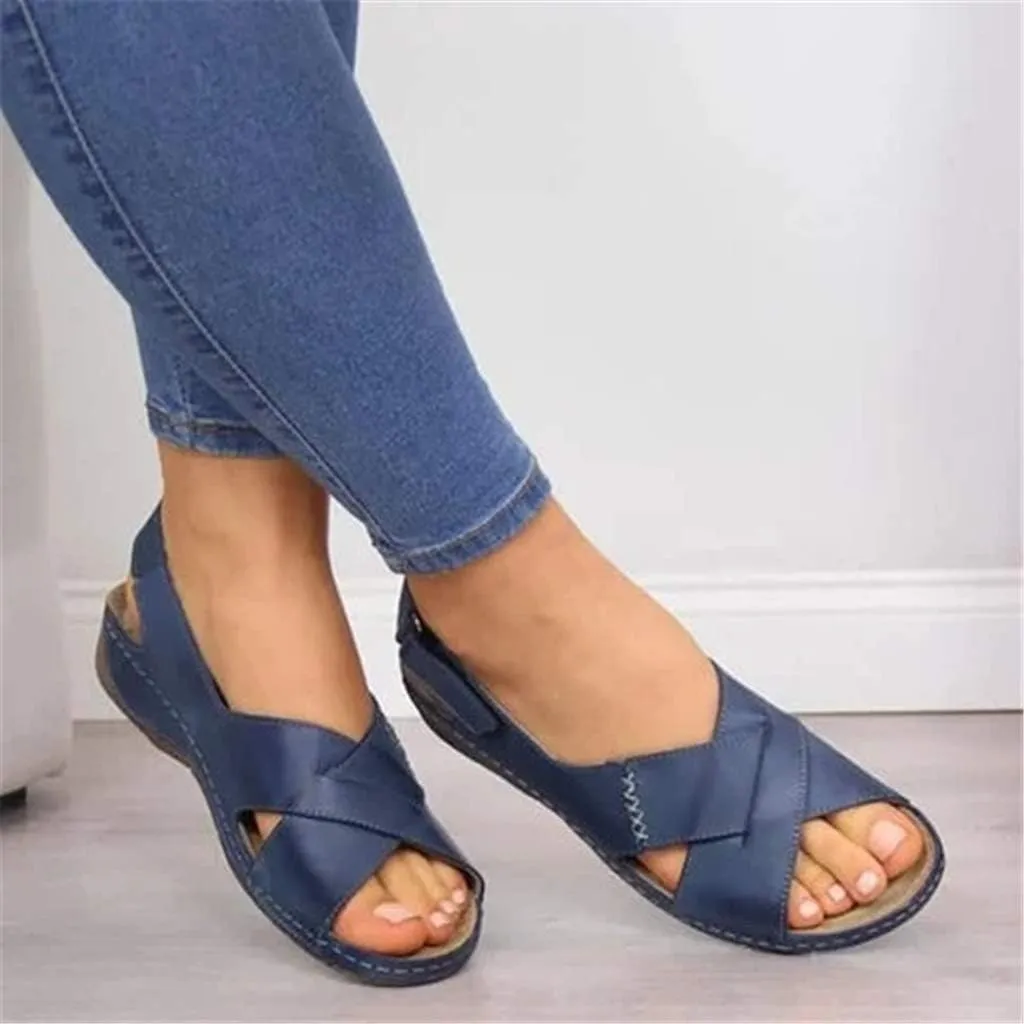 Women Casual Summer Daily Comfy Criss-Cross Wedge Sandals