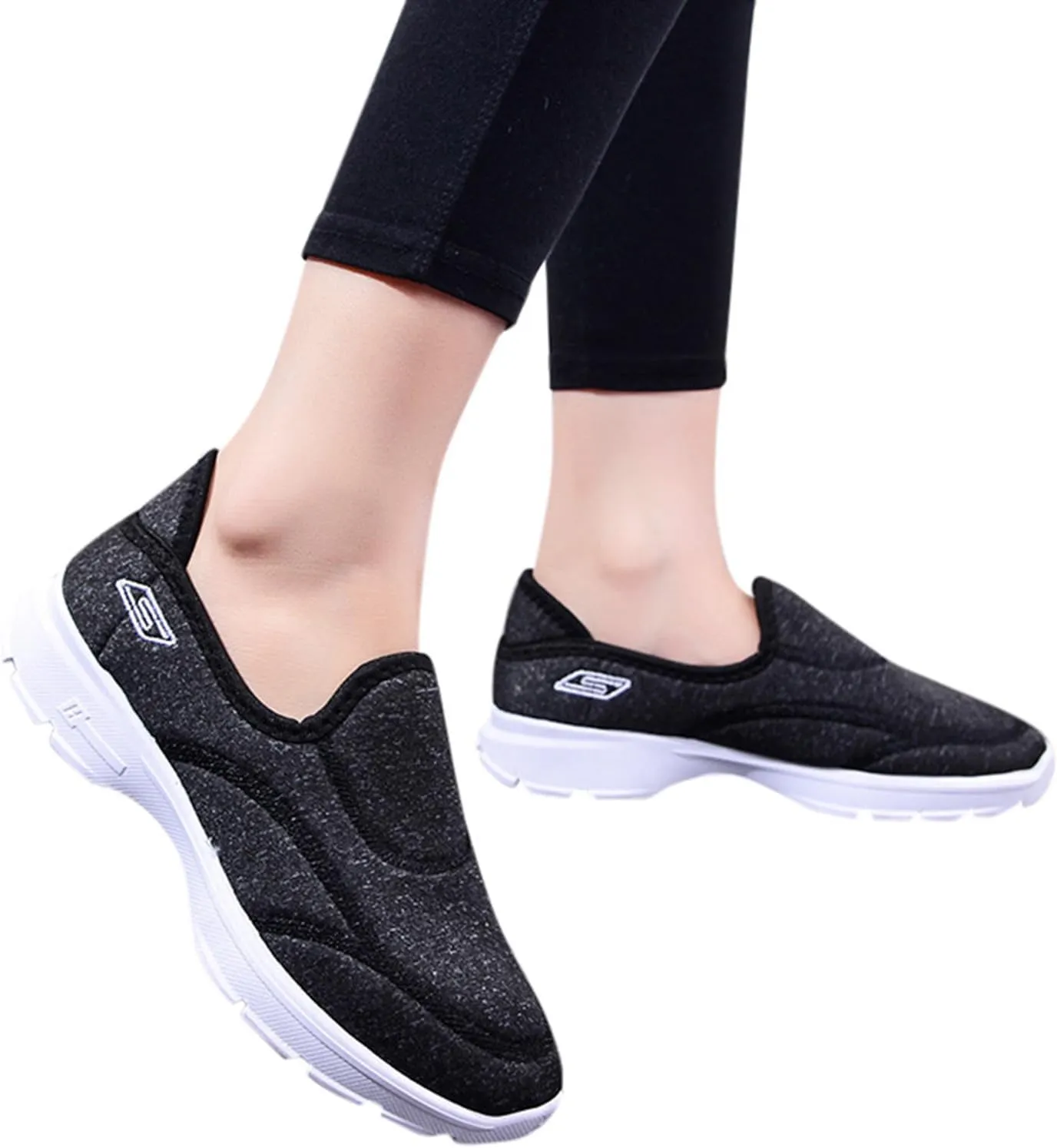 Women Ladies Casual Loafers Breathable Stretch Cloth Shoes Shoes for Boys Casual Wear