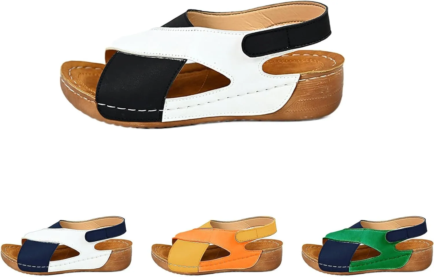 Women Orthopedic Sandals Platform Arch Support Lightweight Breathable Walking Shoes Wedge Slippers Damping Sole