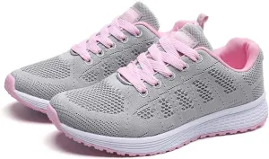 Women's Breathable Elastic Fly Woven Mesh Shoes Slip on Lightweight Casual Tennis Sneakers Soft Recovery Shoe