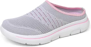 Womens Breathable Mesh Walking Mules Lightweight Breathable Slippers Mesh Slip-on Mule Shoes Orthopedic Closed Toe Sandal