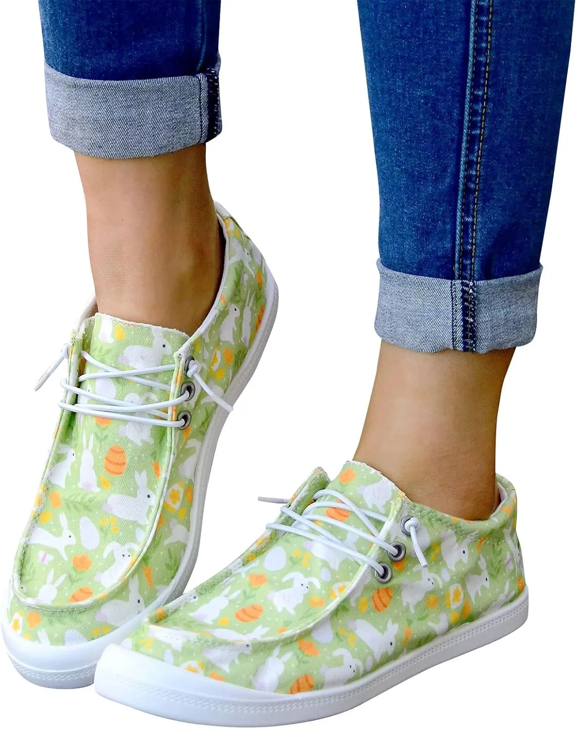 Women's Canvas Shoes,Halloween Pumpkin Ghost Print Flat Sports Shoes for Women Breathable Women's Shoes