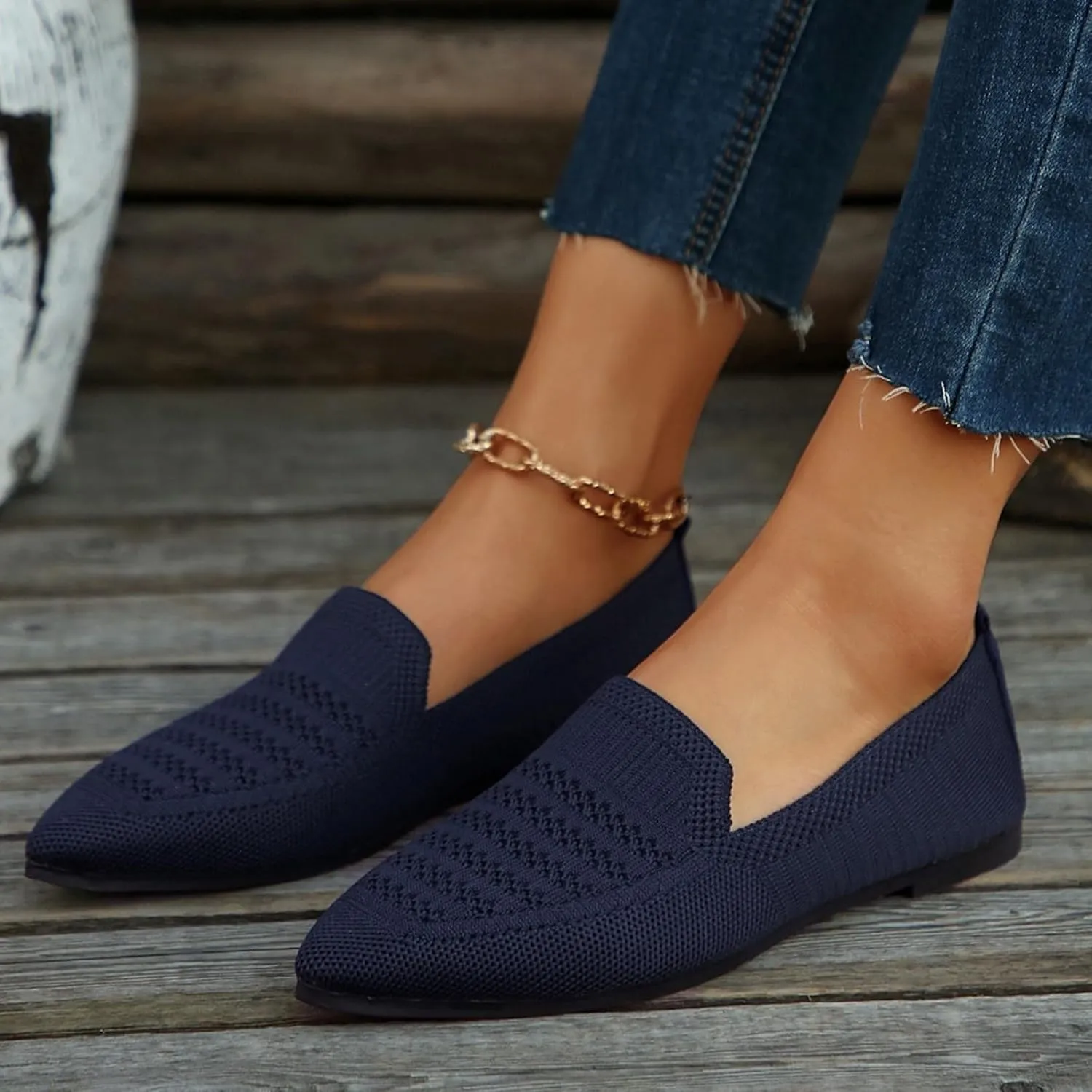 Women's Casual Flat Shoes Summer Slip On Work Shoes Comfortable Mesh Breathable Sneakers Soft Wide Width Dress Sneakers