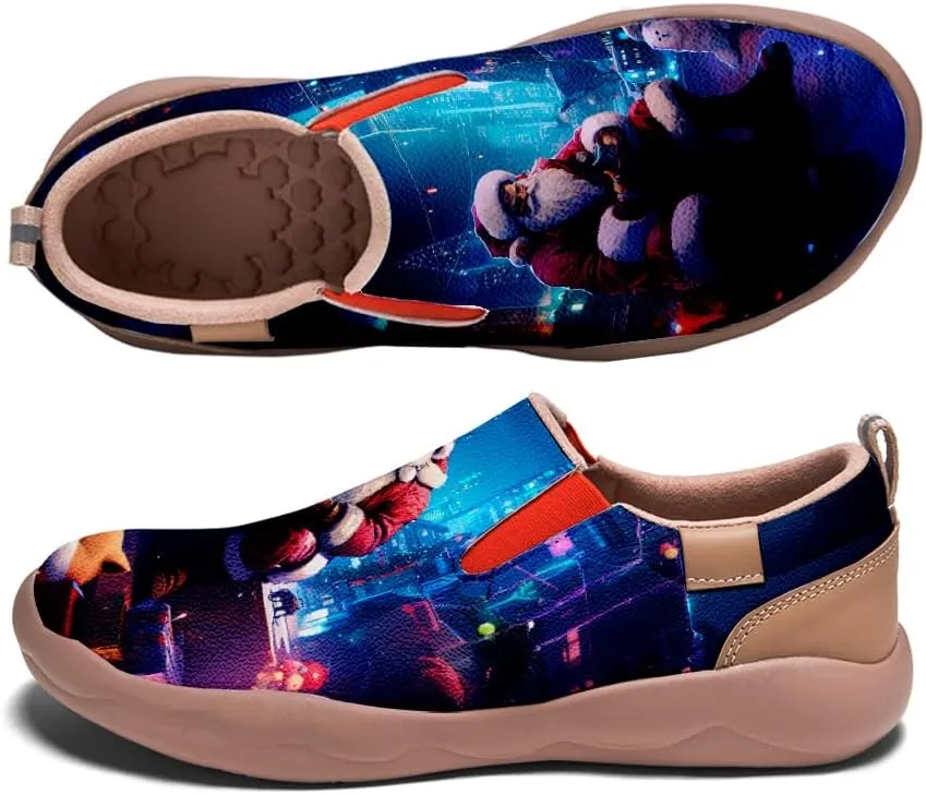 Women's Casual Loafers Slip Ons Leather Lightweight Shoes Walking Comfortable Art Painted Travel Sneaker