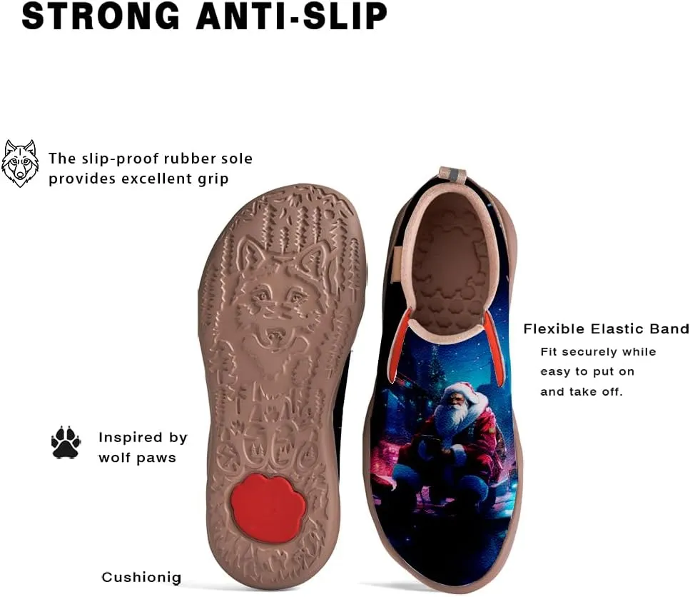 Women's Casual Loafers Slip Ons Leather Lightweight Shoes Walking Comfortable Art Painted Travel Sneaker