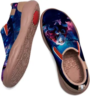 Women's Casual Loafers Slip Ons Leather Lightweight Shoes Walking Comfortable Art Painted Travel Sneaker