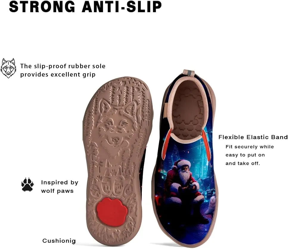 Women's Casual Loafers Slip Ons Leather Lightweight Shoes Walking Comfortable Art Painted Travel Sneaker