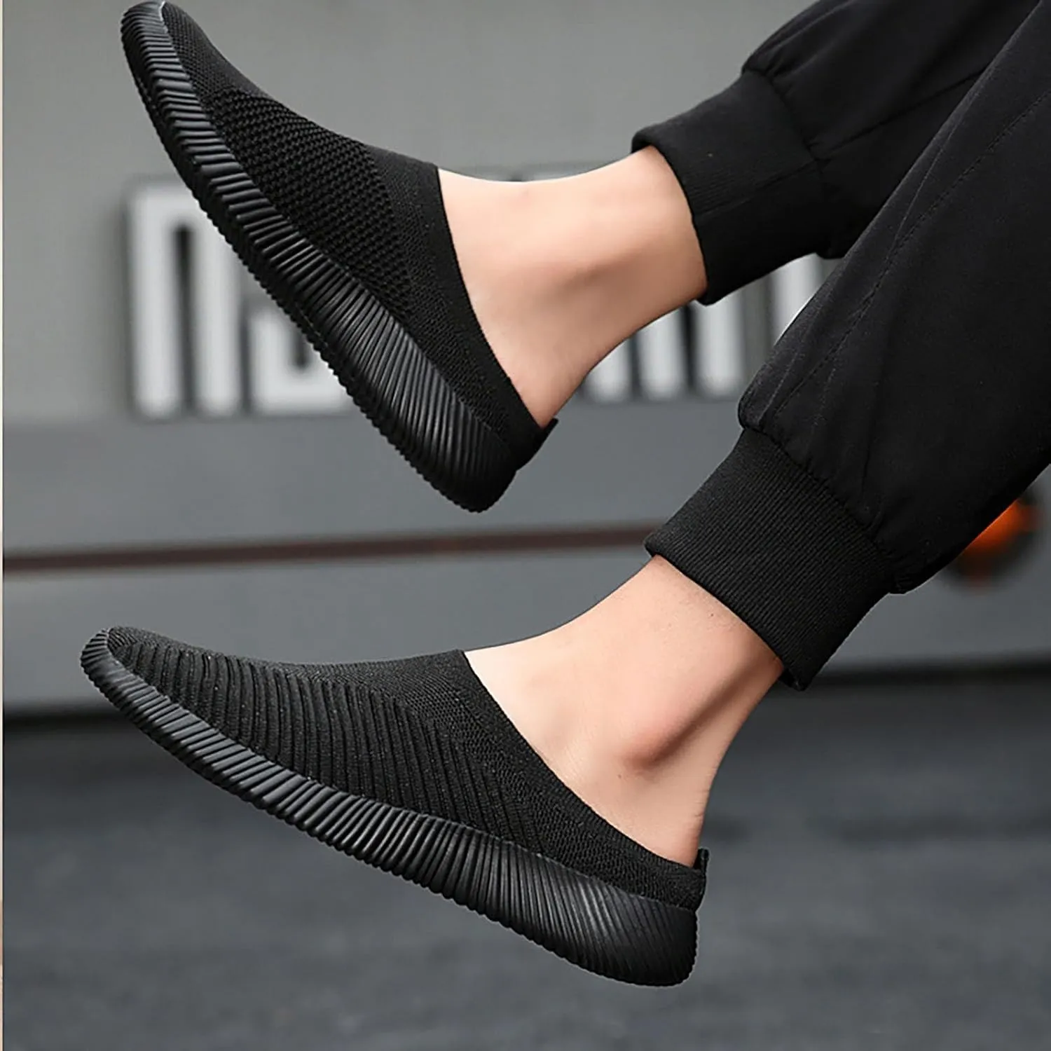Women's Casual Slip on Half Shoes Breathable Running Shoes for Women Mesh Breathable Casual Dress Shoes White Platform Sneakers White Tennis Shoe Casual Loafers
