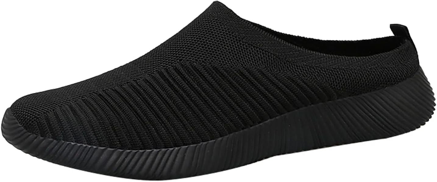 Women's Casual Slip on Half Shoes Breathable Running Shoes for Women Mesh Breathable Casual Dress Shoes White Platform Sneakers White Tennis Shoe Casual Loafers