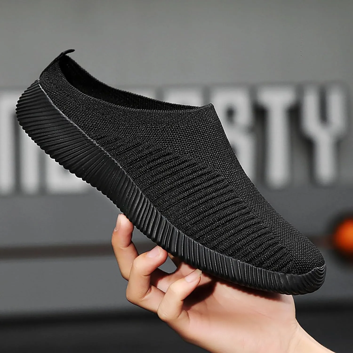 Women's Casual Slip on Half Shoes Breathable Running Shoes for Women Mesh Breathable Casual Dress Shoes White Platform Sneakers White Tennis Shoe Casual Loafers