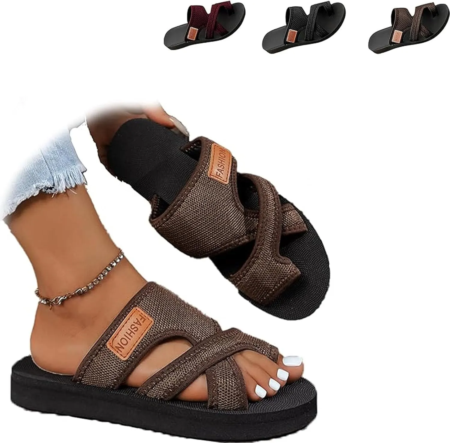 Women's Comfortable Breathable Mesh Flip Flops, Breathable Mesh Sandals, with Arch Support Comfortable Beach Sandals