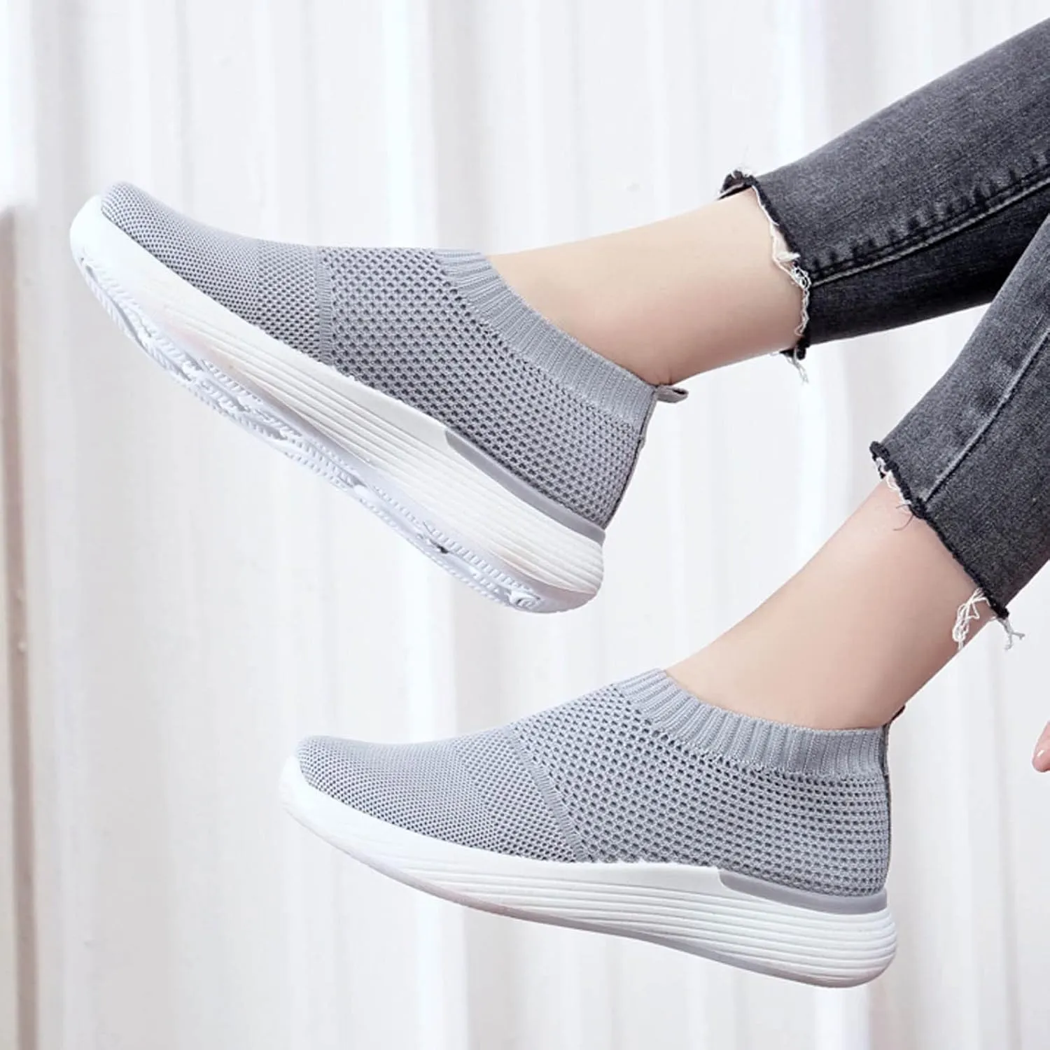 Women's Fashion Sneakers Lightweight Versatile Slip On Shoes Breathable Casual Outdoor Fitness Shoes Non Slip