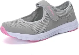 Womens Hollow Out Walk Shoes Breathable Lightweight Soft-Soled Flats Casual Hiking Sneakers Sandals Dance Shoes