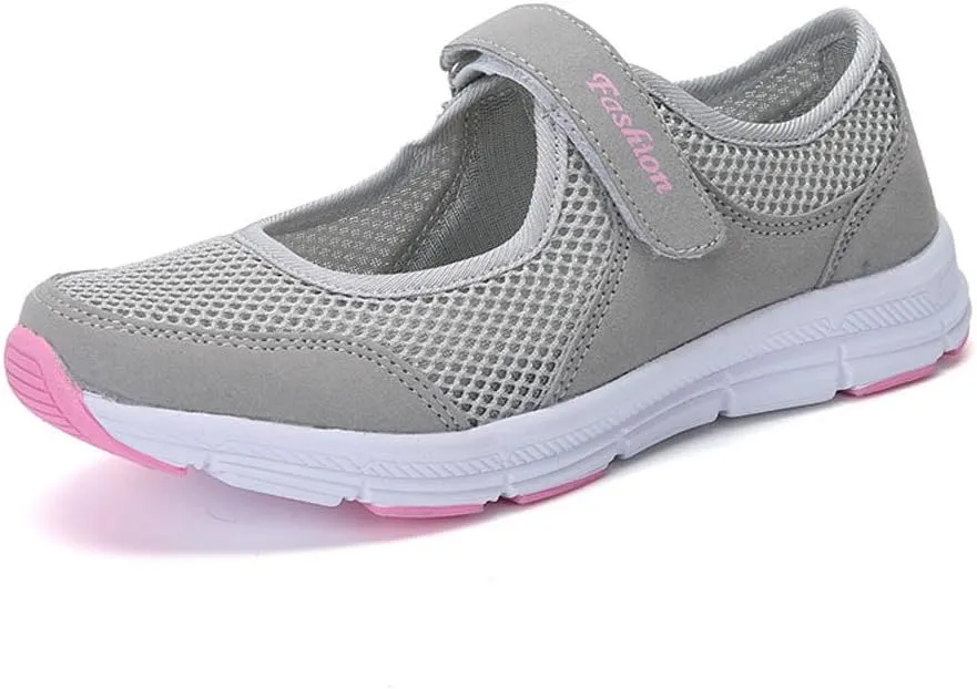 Womens Hollow Out Walk Shoes Breathable Lightweight Soft-Soled Flats Casual Hiking Sneakers Sandals Dance Shoes