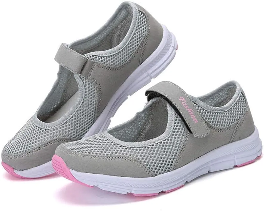 Womens Hollow Out Walk Shoes Breathable Lightweight Soft-Soled Flats Casual Hiking Sneakers Sandals Dance Shoes