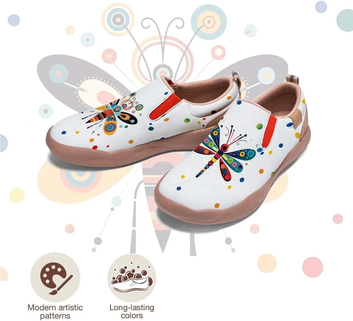 Womens Loafers Comfortable Travel Shoes Slip Ons Walking Lightweight Ladies Cartoon Animal Painted Sneaker