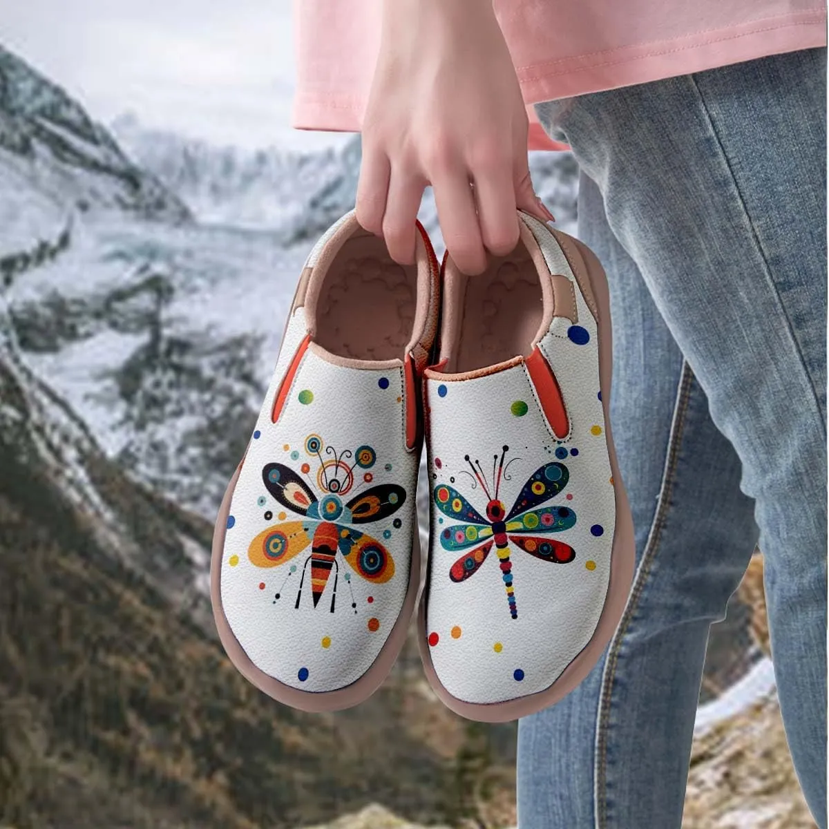 Womens Loafers Comfortable Travel Shoes Slip Ons Walking Lightweight Ladies Cartoon Animal Painted Sneaker