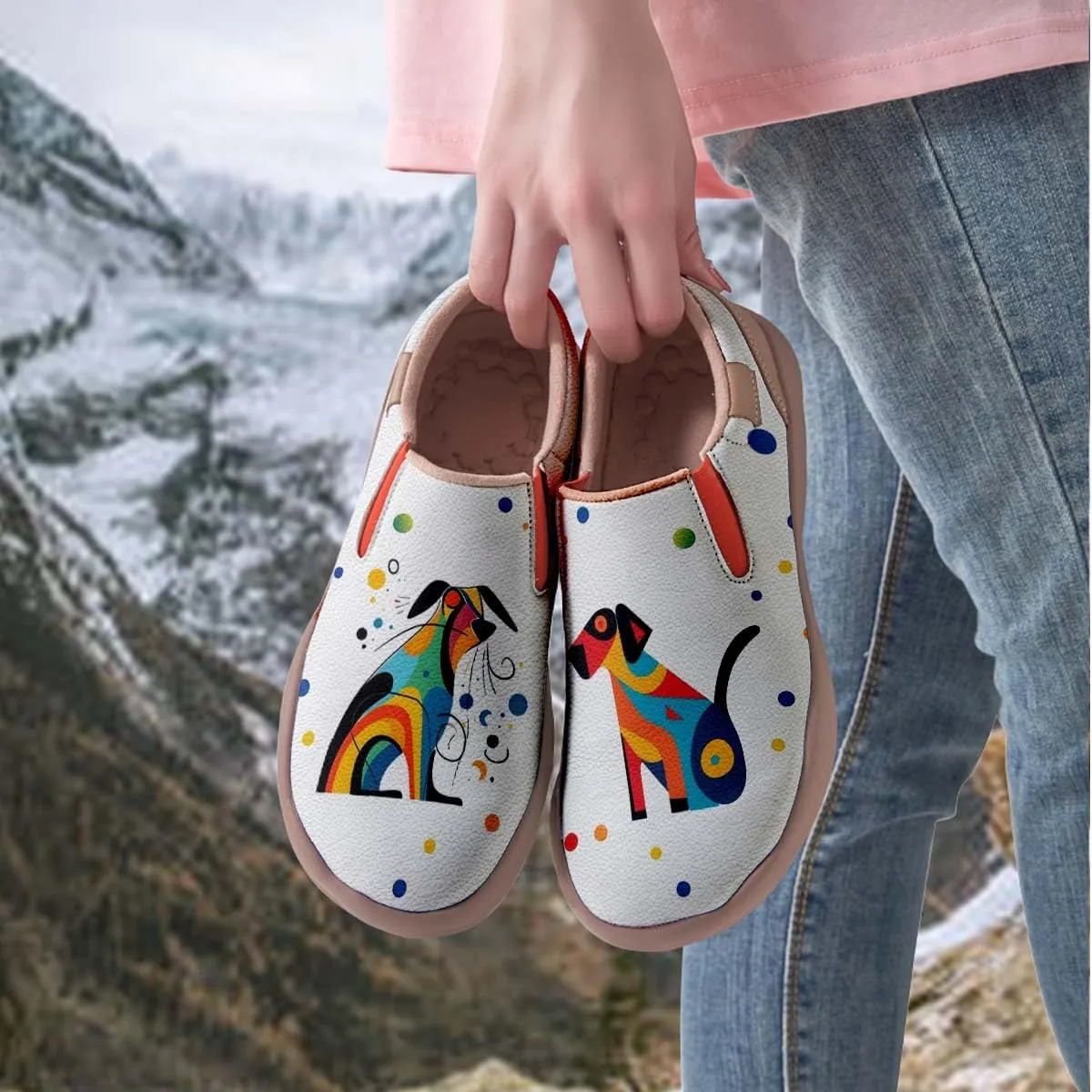 Womens Loafers Comfortable Travel Shoes Slip Ons Walking Lightweight Ladies Cartoon Animal Painted Sneaker