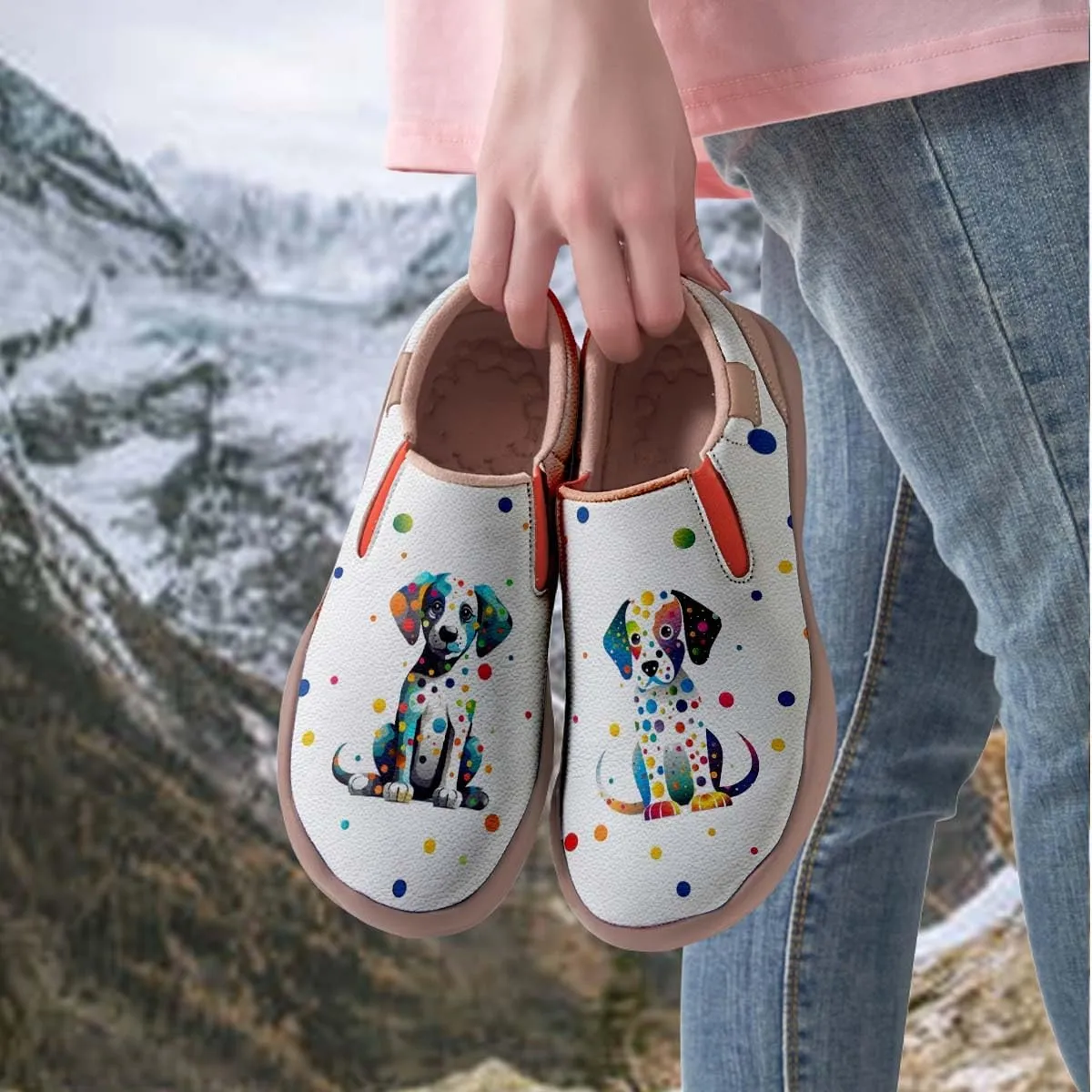 Womens Loafers Comfortable Travel Shoes Slip Ons Walking Lightweight Ladies Cartoon Animal Painted Sneaker