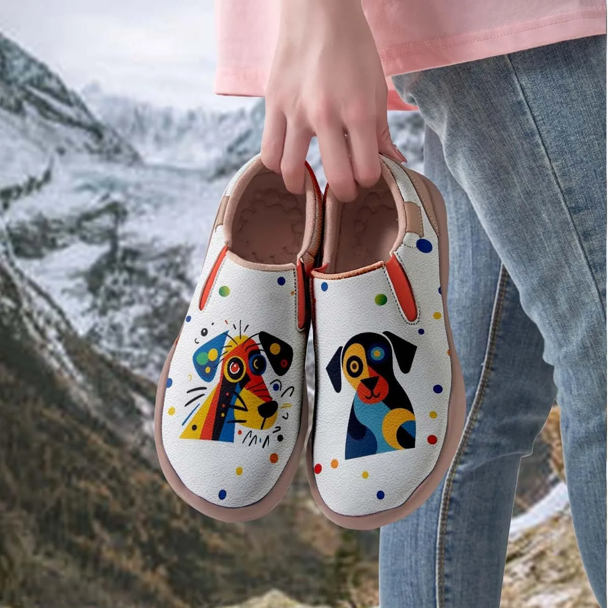 Womens Loafers Comfortable Travel Shoes Slip Ons Walking Lightweight Ladies Cartoon Animal Painted Sneaker