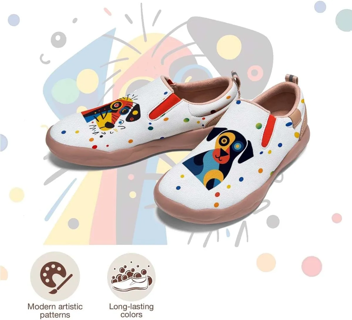 Womens Loafers Comfortable Travel Shoes Slip Ons Walking Lightweight Ladies Cartoon Animal Painted Sneaker