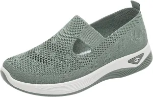 Women's Mesh Shoes Comfortable Soft Bottom Breathable Walking Shoes Large Size Casual One Stirrup Flat Shoes