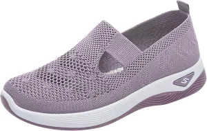 Women's Mesh Shoes Comfortable Soft Bottom Breathable Walking Shoes Large Size Casual One Stirrup Flat Shoes