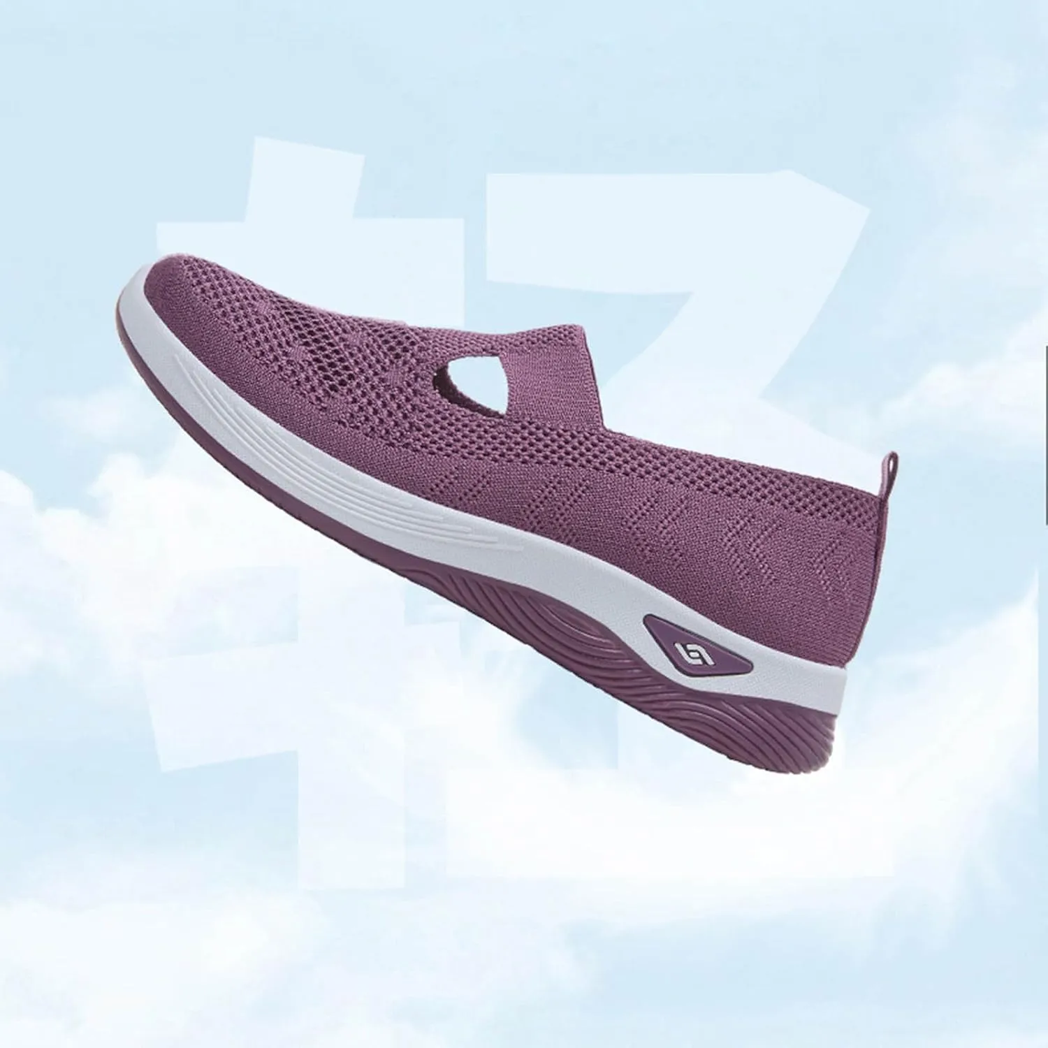 Women's Mesh Shoes Comfortable Soft Bottom Breathable Walking Shoes Large Size Casual One Stirrup Flat Shoes
