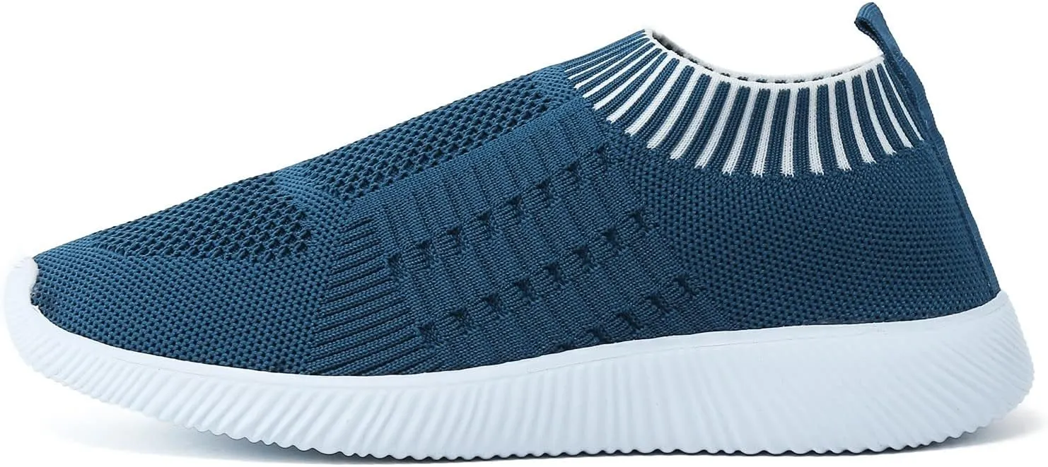 Women's Minimalist Shoes Knit Coral Sneakers Elastic Fly Woven Mesh Shoes Breathable Lightweight Workout Shoes