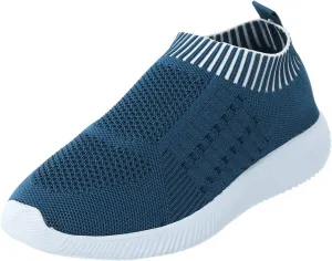 Women's Minimalist Shoes Knit Coral Sneakers Elastic Fly Woven Mesh Shoes Breathable Lightweight Workout Shoes