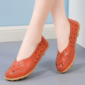Womens Orthopedic Loafers 2025 Breathable Comfortable Hollow Soft Flats Sandals Summer Casual Slip-On Shoes
