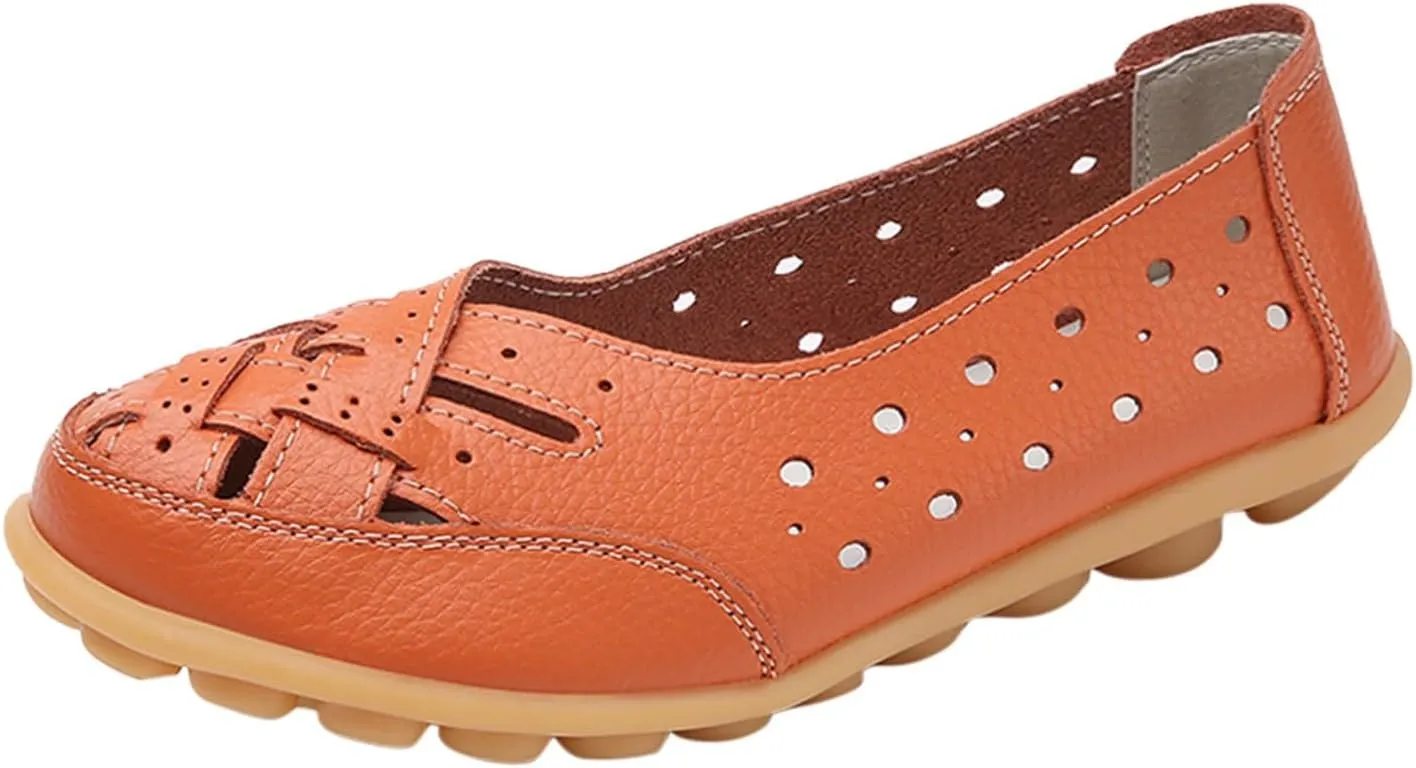 Womens Orthopedic Loafers 2025 Breathable Comfortable Hollow Soft Flats Sandals Summer Casual Slip-On Shoes