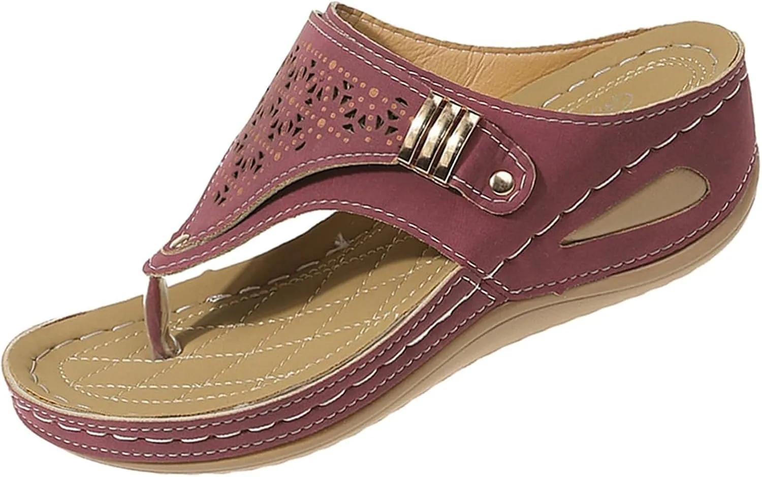 Womens Orthopedic Sandals Breathable Mesh Arch Support Platform Wedges Comfortable Flip Flops Slip on Sandal