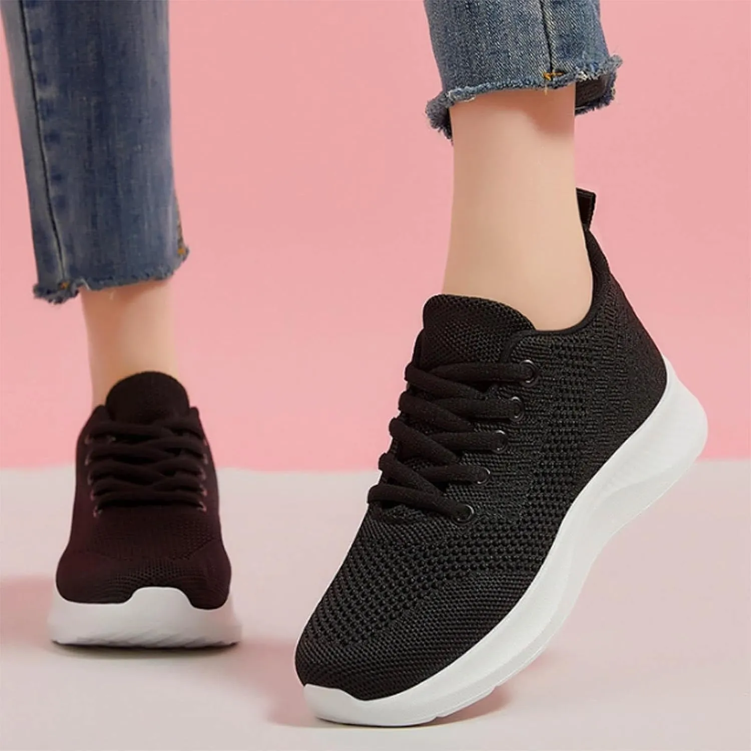 Womens Running Shoes Lightweight Walking Shoes Women's Breathable Soft Soled Comfortable Womens Closed Shoes Girls