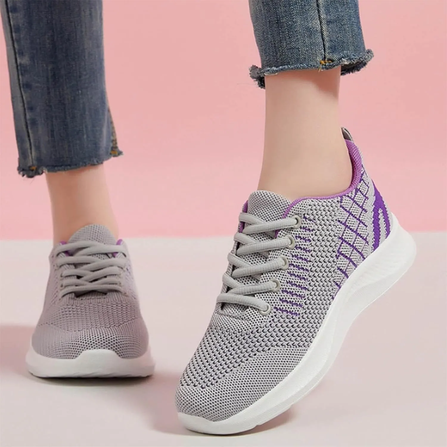 Womens Running Shoes Lightweight Walking Shoes Women's Breathable Soft Soled Comfortable Womens Closed Shoes Girls