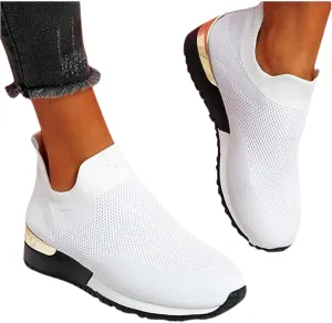 Womens Running Shoes,Womens Comfy Canvas Shoes, 2021 Fashion Sports Sneaker Shoes Tie Dye Casual Summer Daily Loafer Comfy Slip On Trainer White