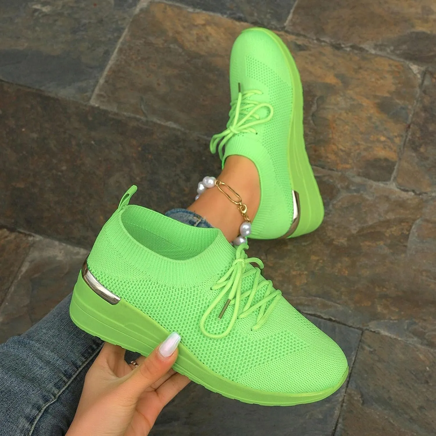 Womens Running Walking Shoes Leisure Summer Sport Shoes Running Gym Workout Sneakers Breathable Fashion