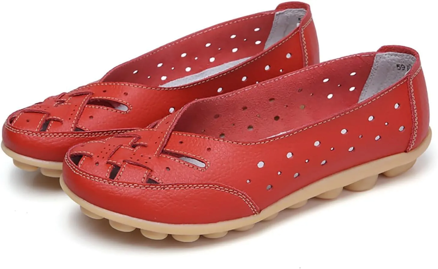 Women's Sandals Comfortable Leather Loafers Slip On Walking Flats Casual Round Toe Moccasins Outdoor Breathable Soft Shoes
