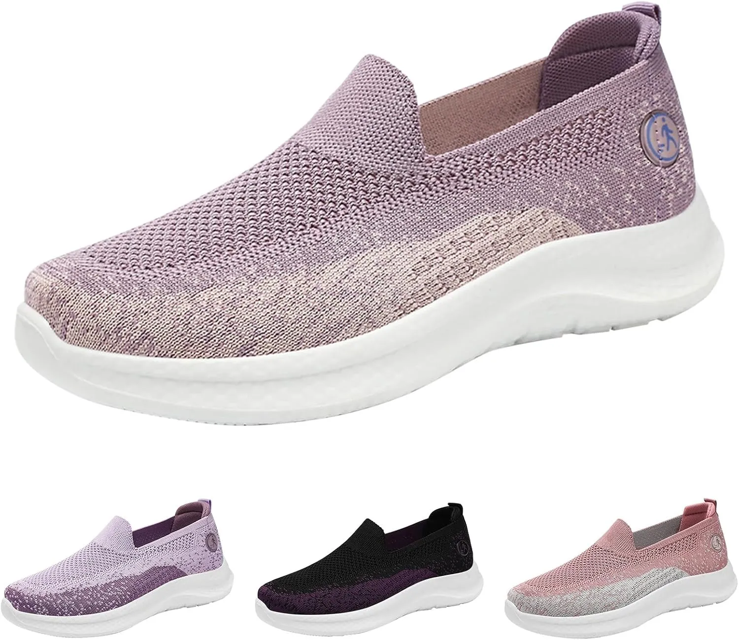 Women's Slip On Mesh Casual Comfortable Walking Sneakers Breathable Soft Sole Non-Slip Running Jogging Shoes